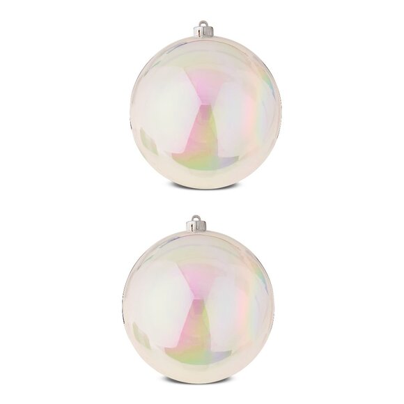 None Other - 2-Count Iridescent Clear Jumbo Shatterproof Christmas